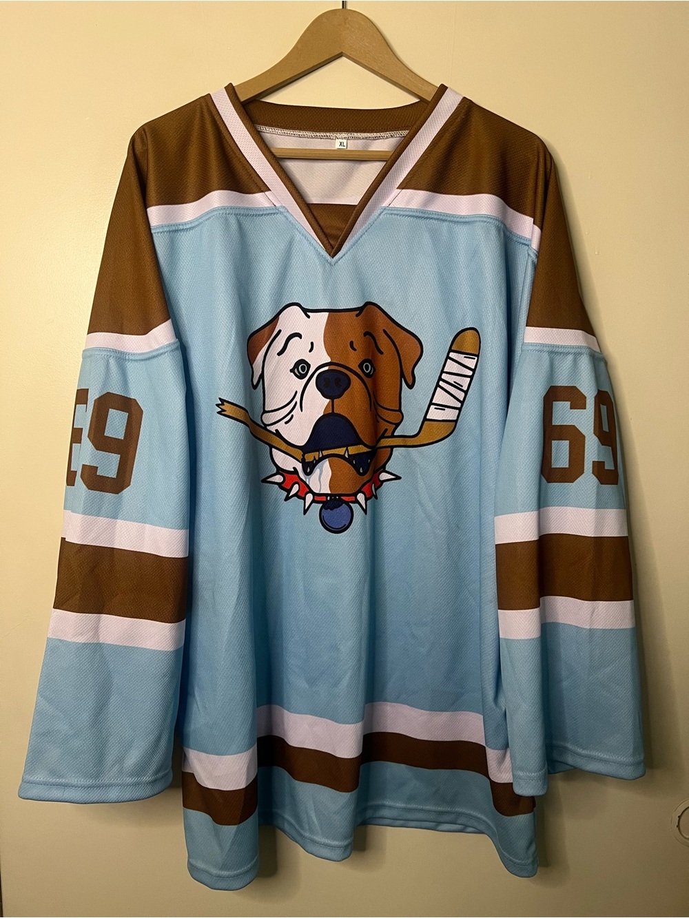Shoresy Sudbury Blueberry Bulldogs #69 Jersey Size XL *FLAWS*